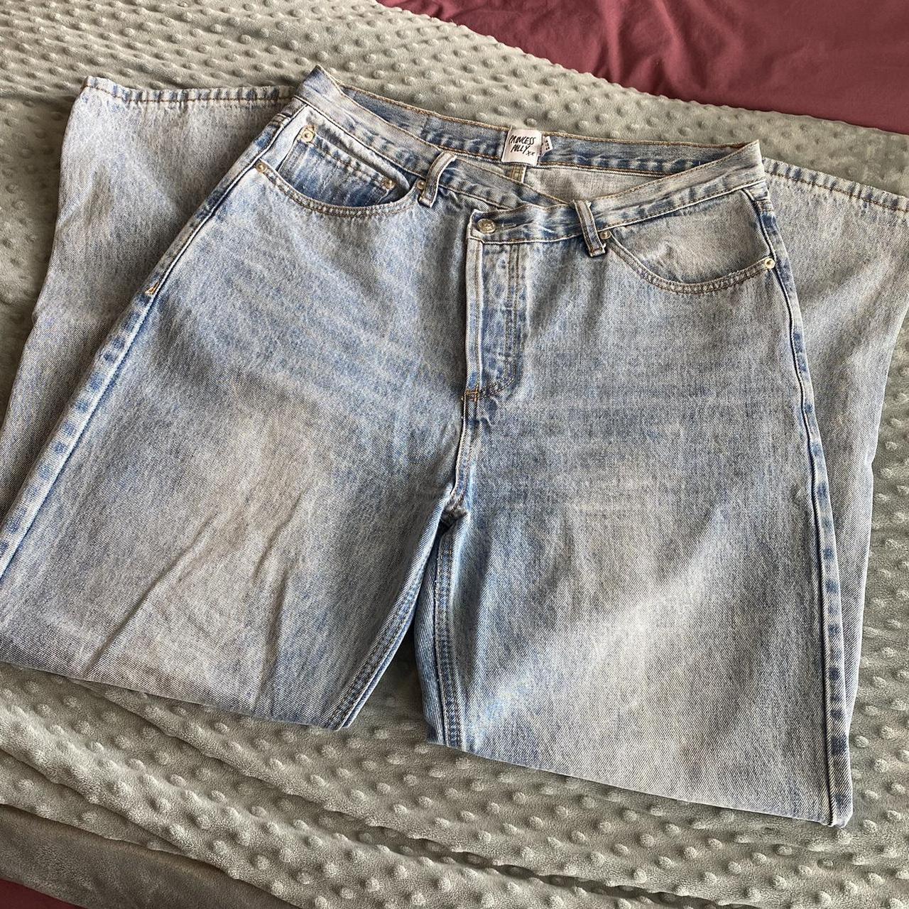 the cutest pair of straight-leg, cross-over waist... - Depop