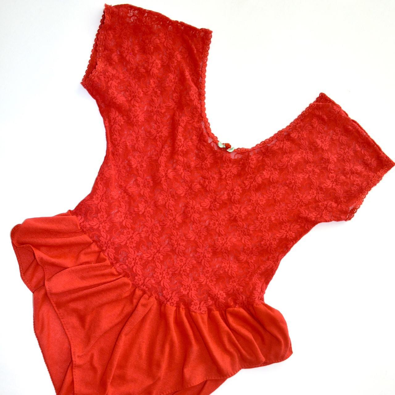 Vintage Women's Bodysuit - Red - M – 80s BOMBSHEL… - image 1