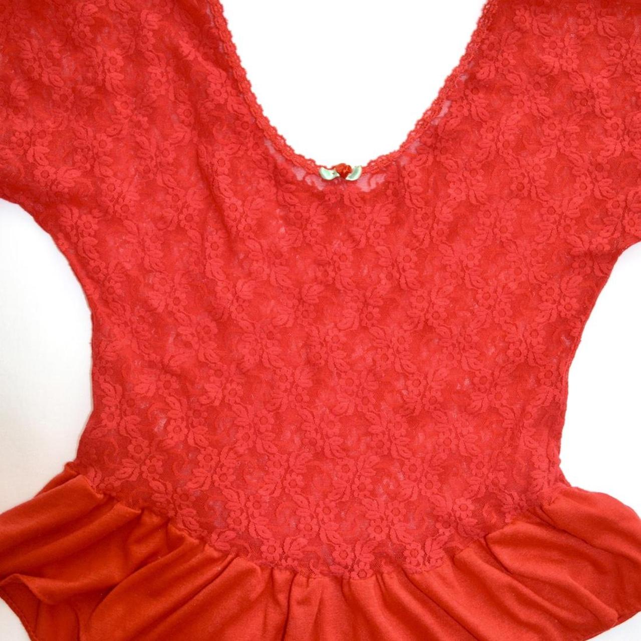 Vintage Women's Bodysuit - Red - M – 80s BOMBSHEL… - image 4