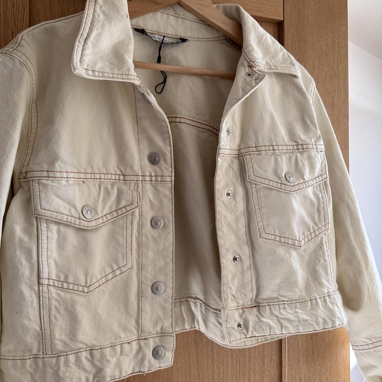 Zara Women's Cream Coat Depop