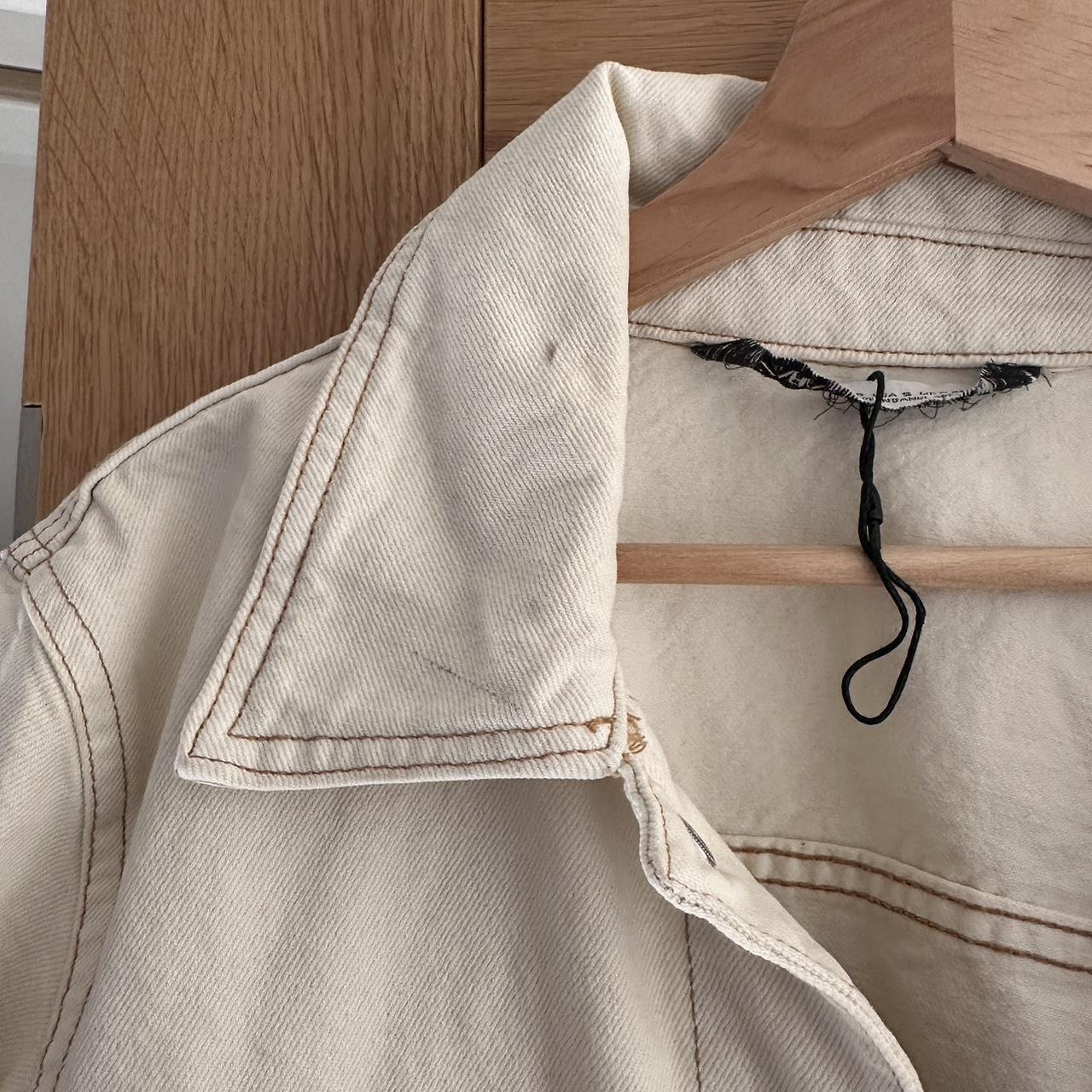 Zara Women's Cream Coat Depop