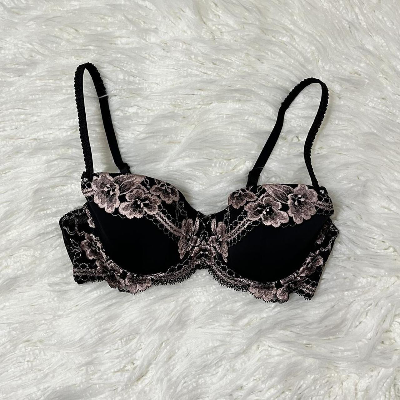 Soma Women's Black and Pink Bra | Depop