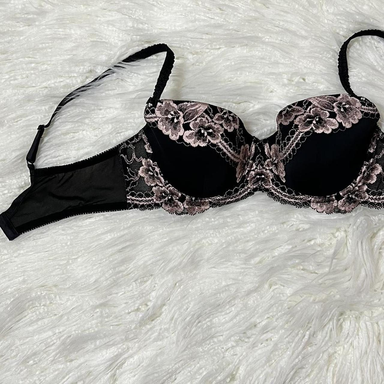 Soma Women's Black and Pink Bra | Depop