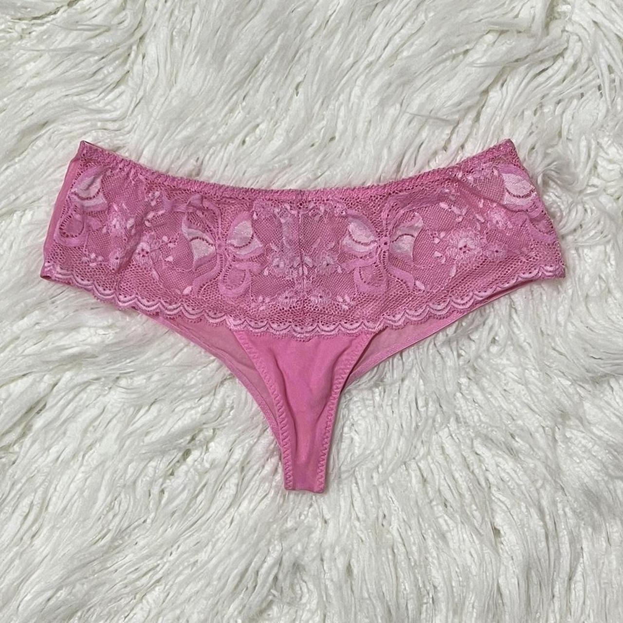 Pink mesh and lace panties Brand is Victoria's - Depop