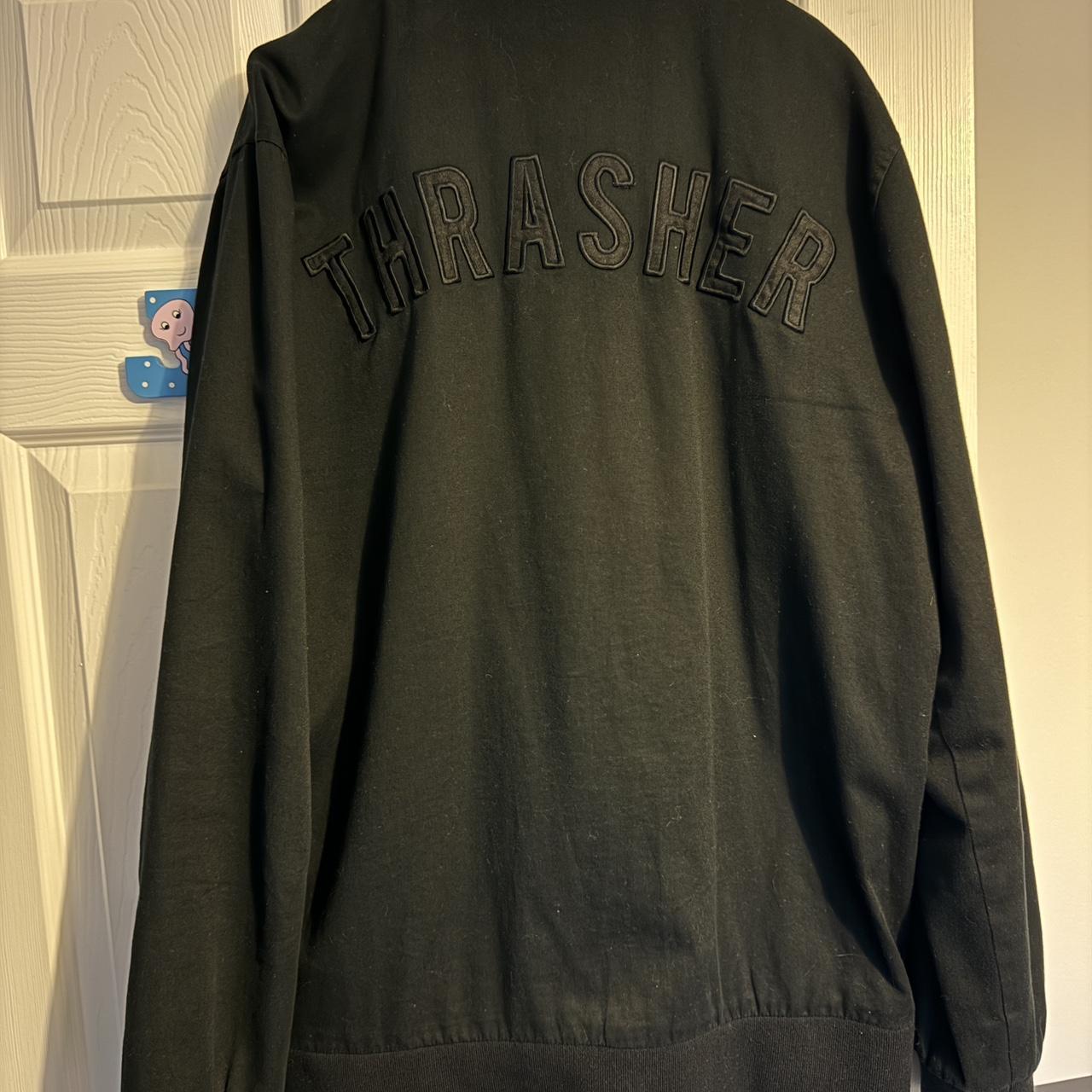 RARE Thrasher x Huf Varsity Coach Bomber Jacket... - Depop