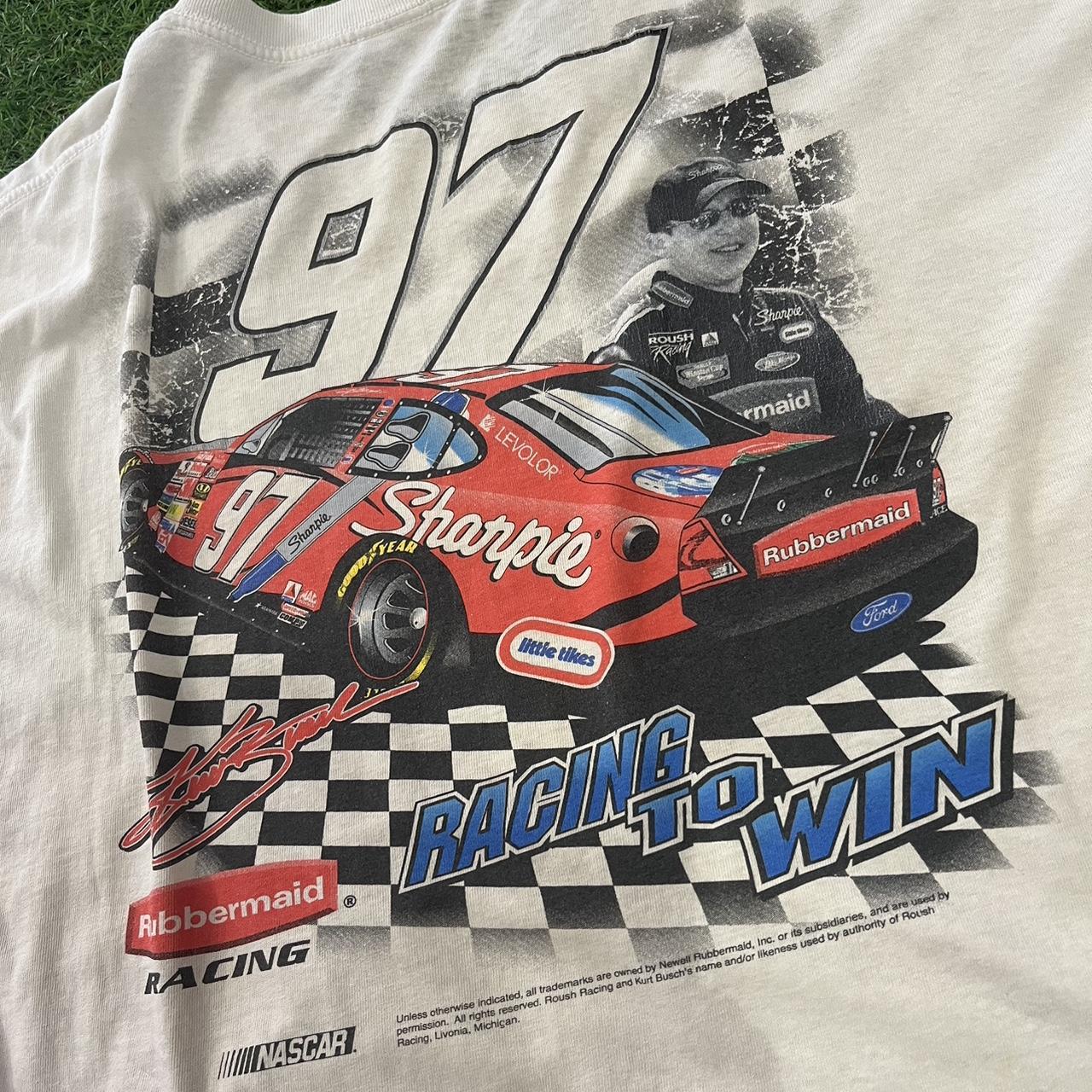 White NASCAR T-shirt Size tag reads extra large... - Depop