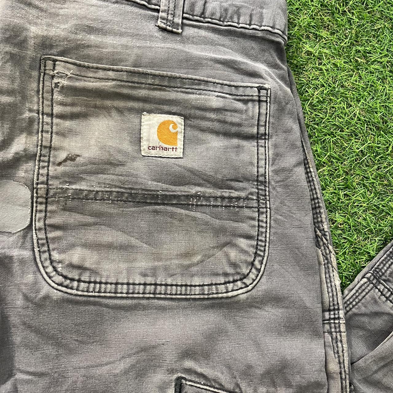 Grey Carhartt double knee carpenters Size tag reads... - Depop