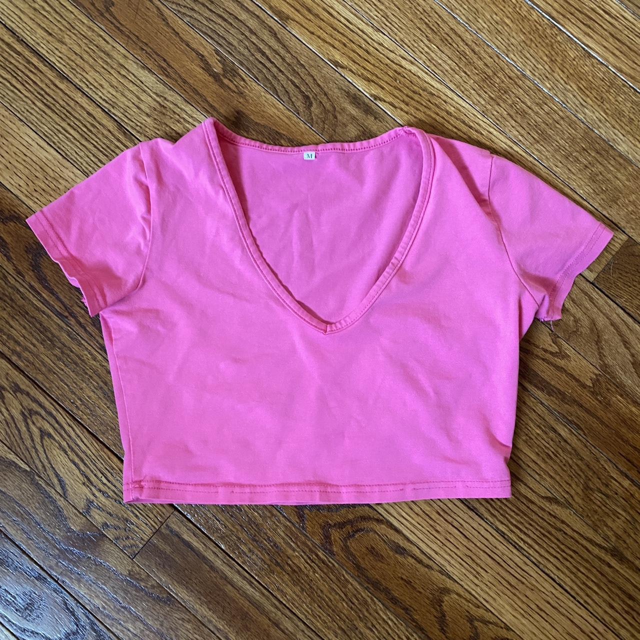 Skims Women's Pink T-shirt | Depop