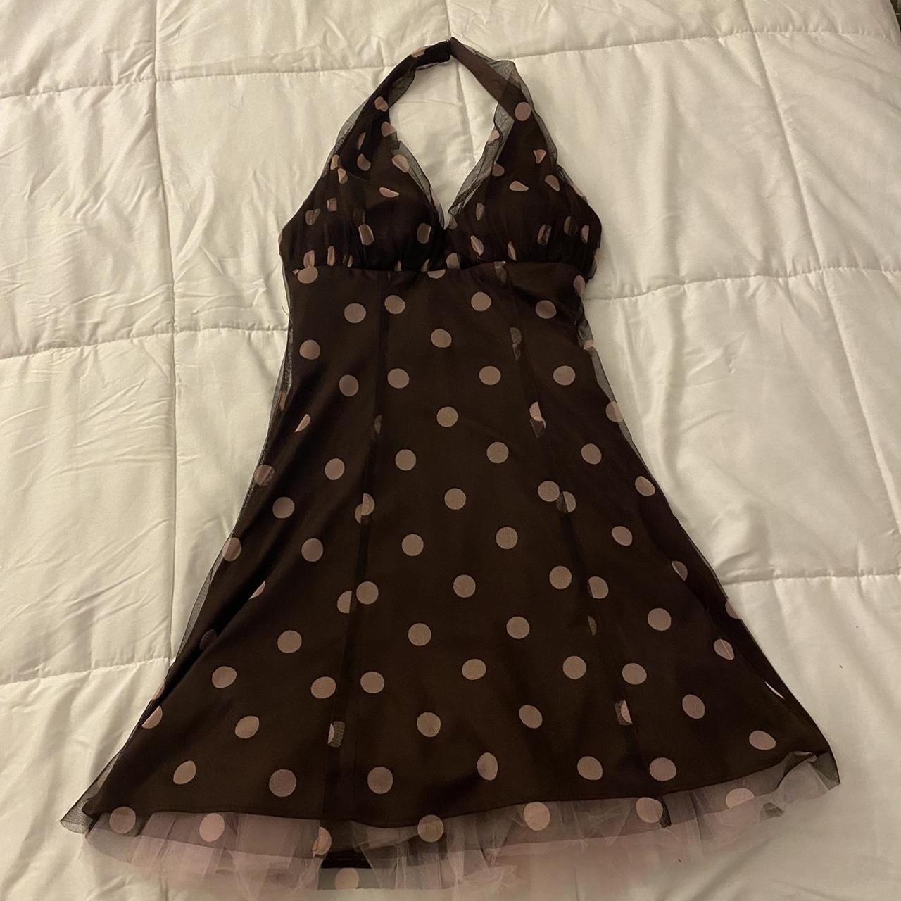 Blondie Nites Women's Brown and Pink Dress | Depop