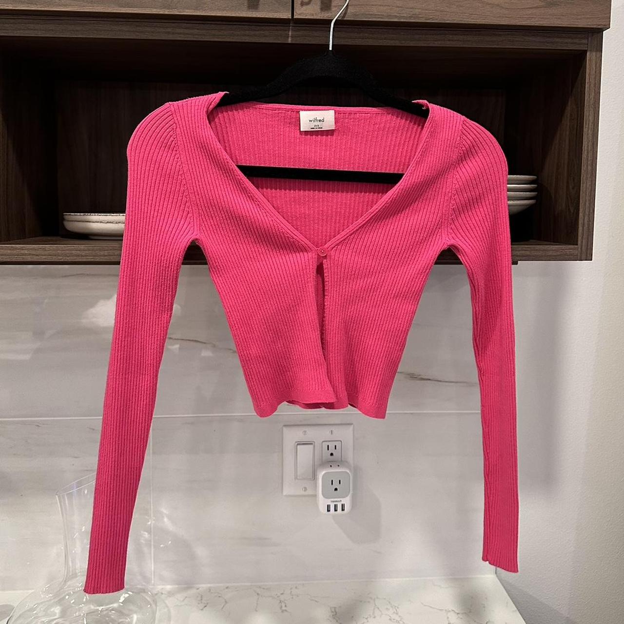 Aritzia Wilfred Corelli Cardigan Hot Pink Size XS Depop