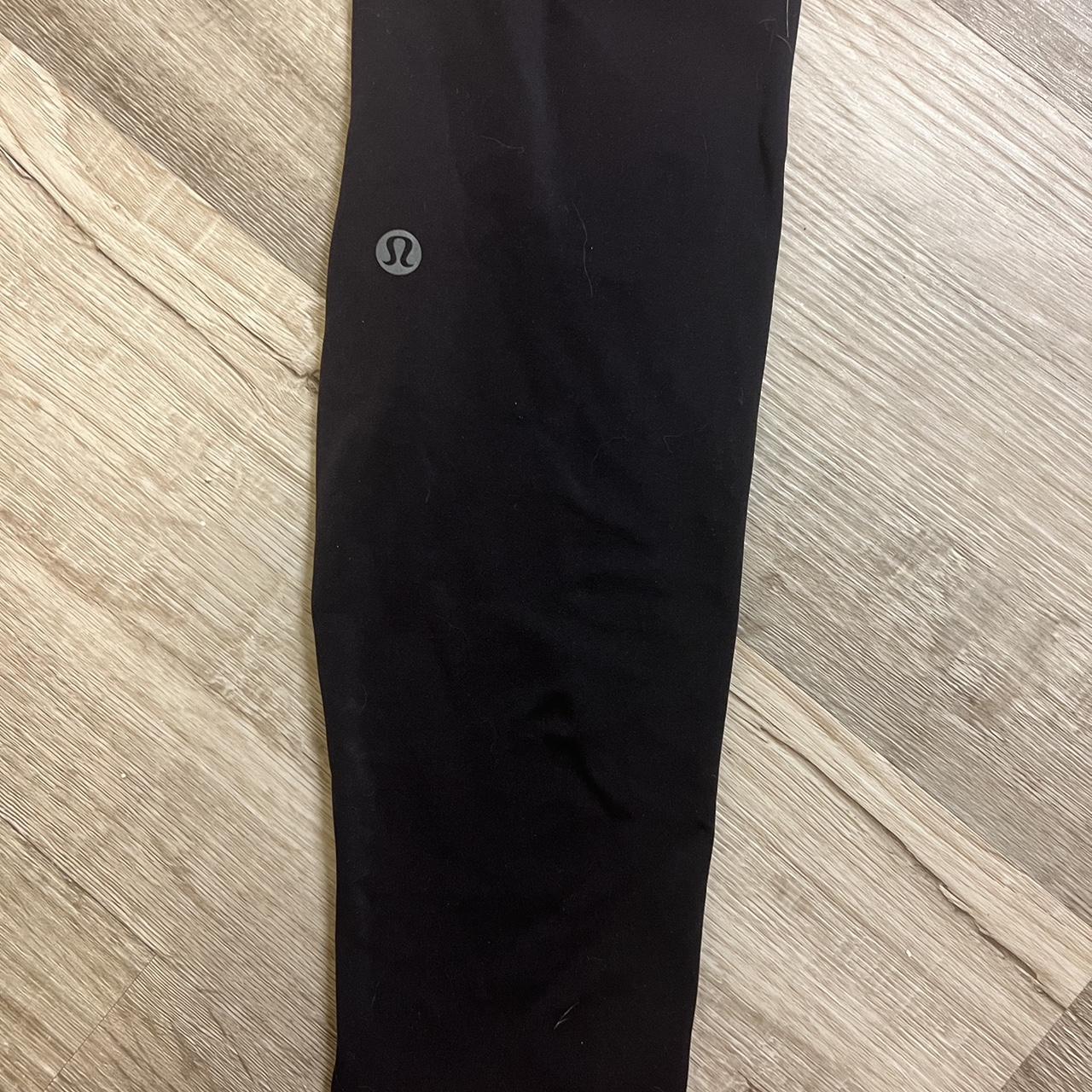 Lululemion Leggings Jet Black Reflective Logo Size 6 - Depop