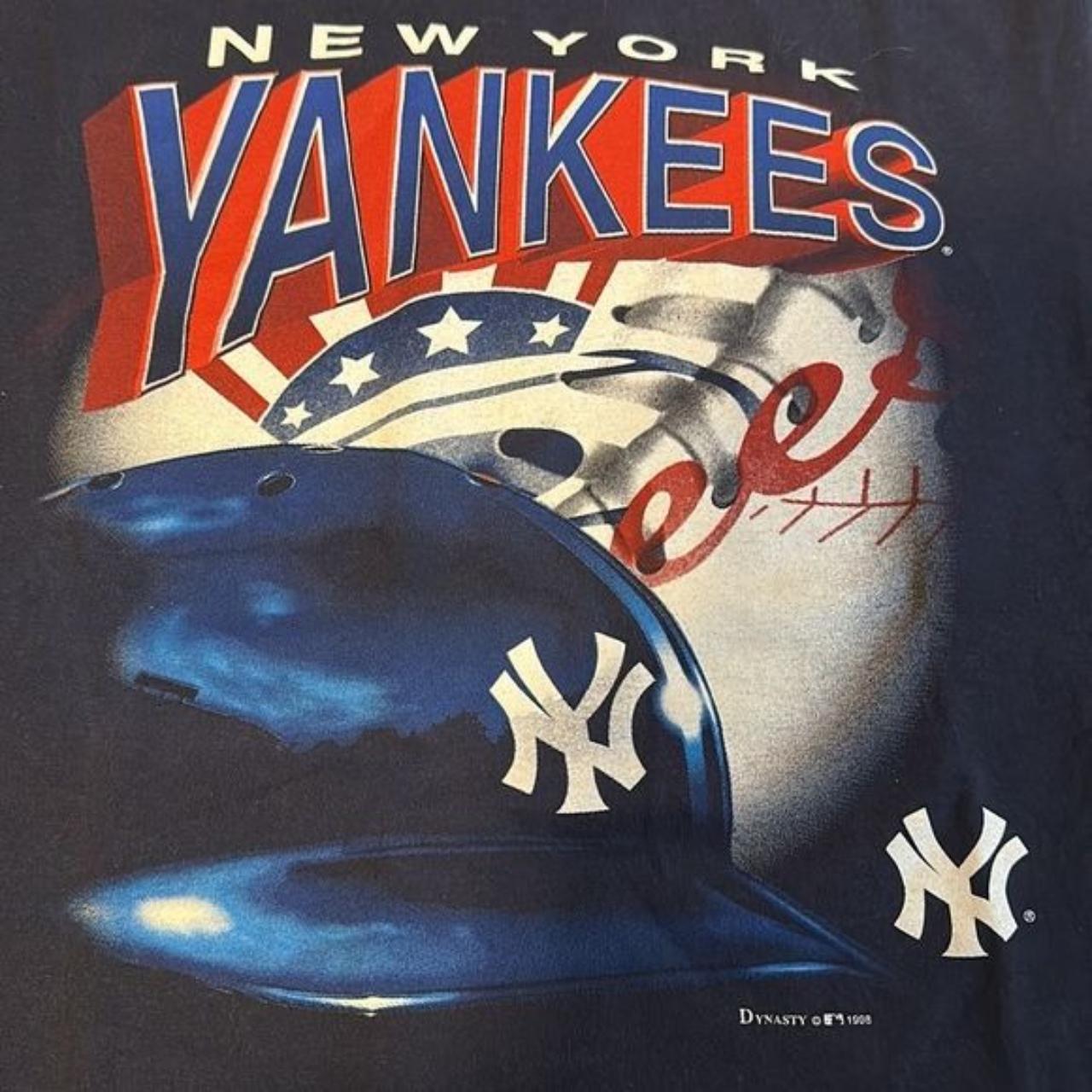 Vintage 1998 New York Yankees Logo 7 Blue X-Large - Depop