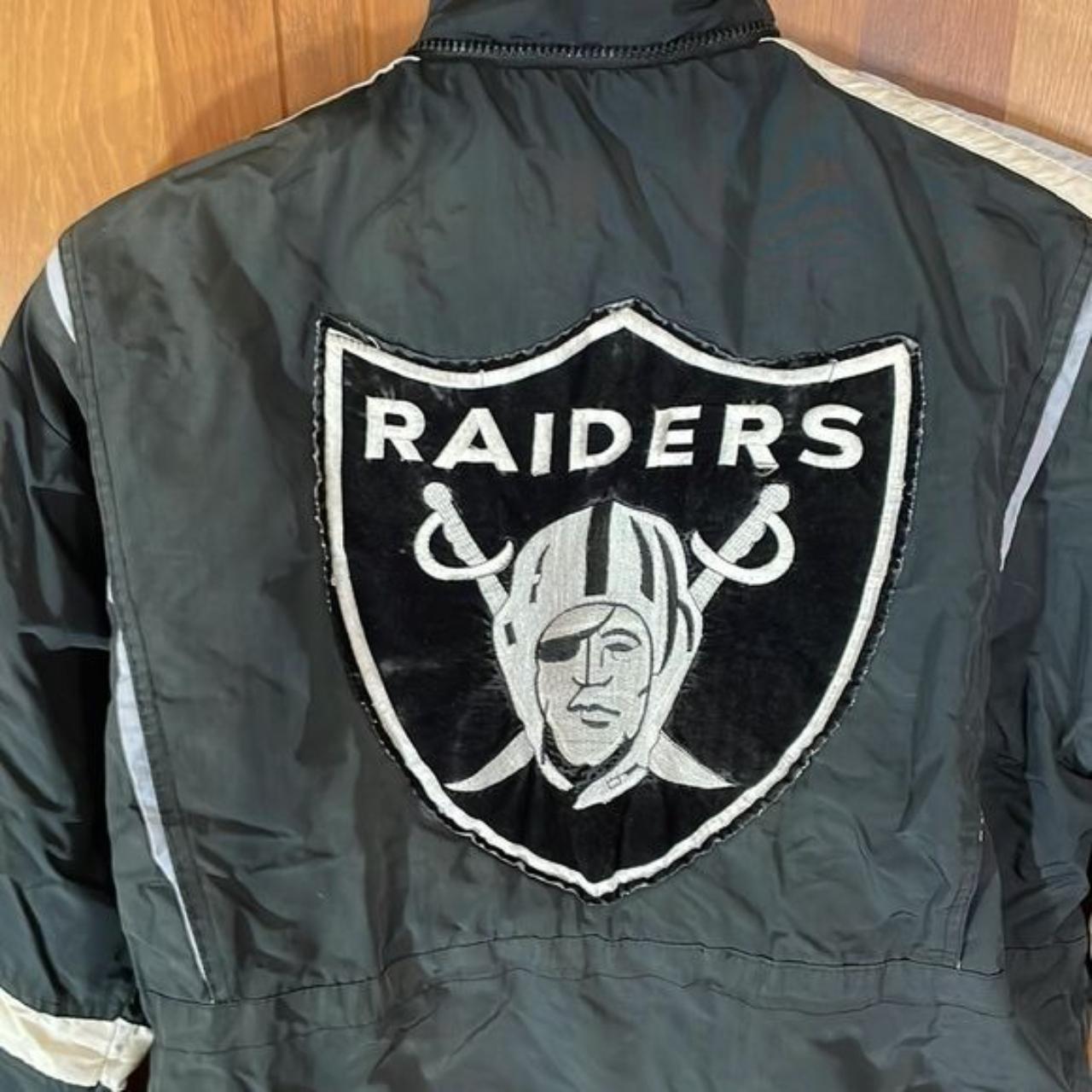 Vintage NFL Oakland Raiders Jacket w Arm and Back - Depop