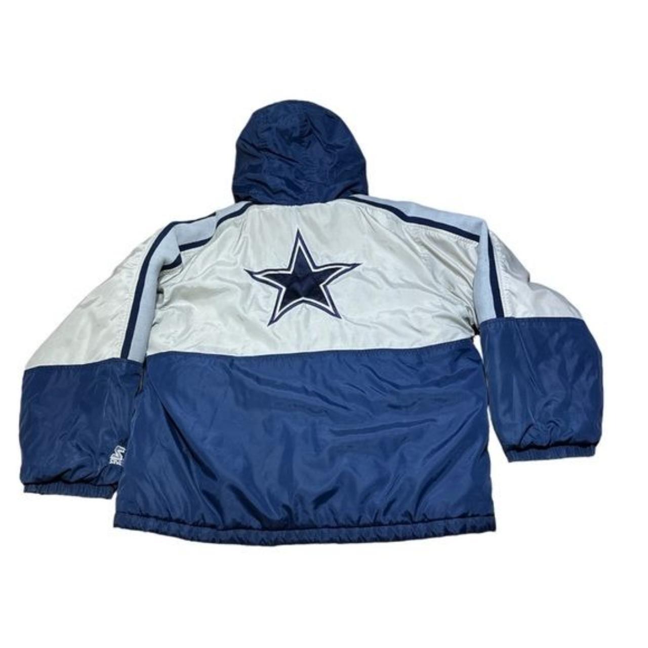 Vintage 1990s Starter Dallas Cowboys Blue Hooded Youth Parka