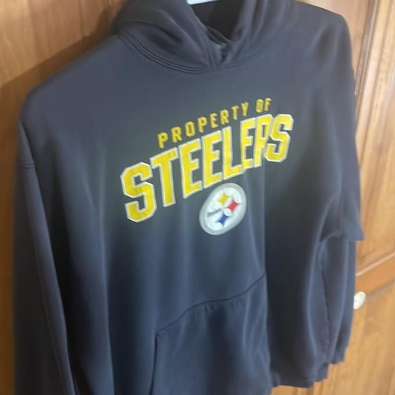 Reebok Mens NFL Football Pittsburgh Steelers Hoodie Hooded Sweatshirt,  Black 