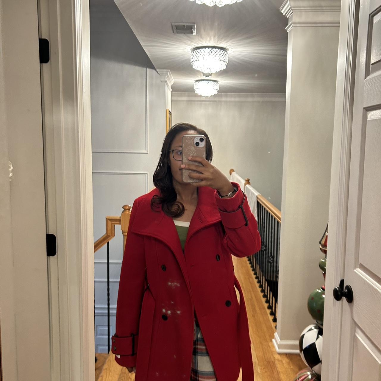 Calvin klein red trench cheap coat