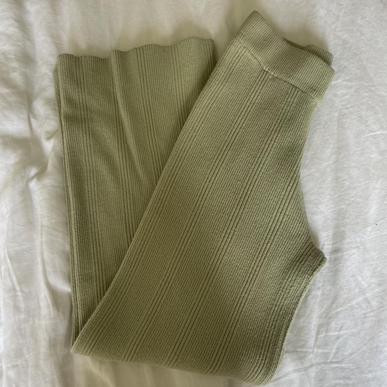 Princess Polly Women's Green Trousers Depop