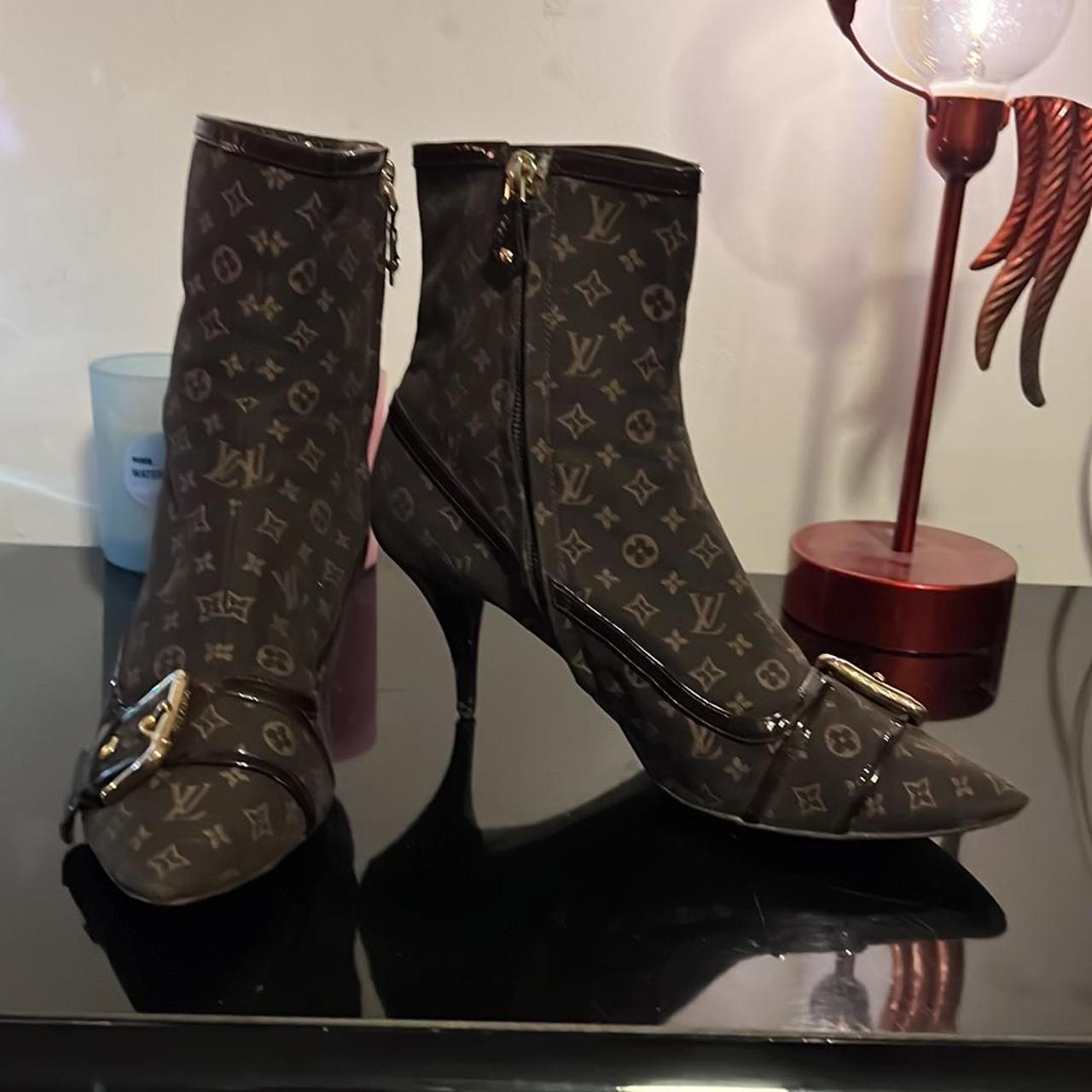 Louis Vuitton Fireball Leather Monogram Ankle Boots