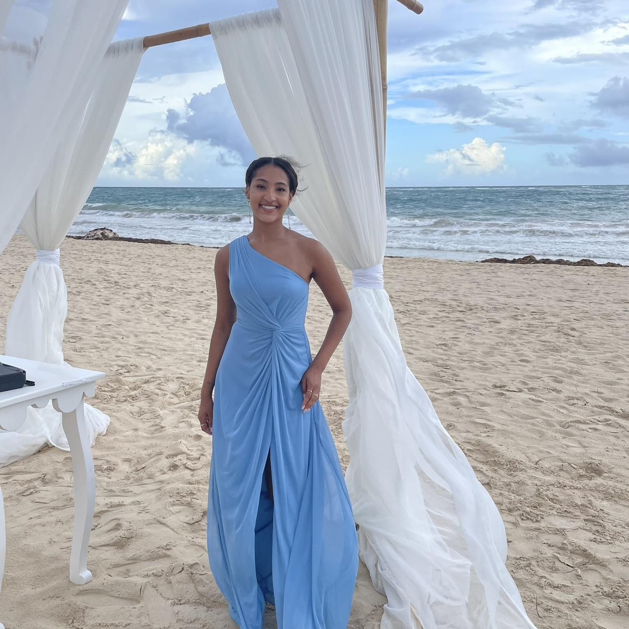 Light blue clearance beach bridesmaid dresses