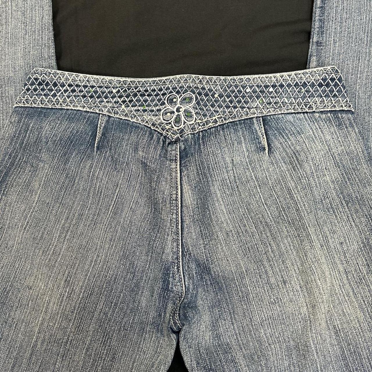 BB Jeans Low Rise Bedazzled Flower Butt Jeans Model... - Depop