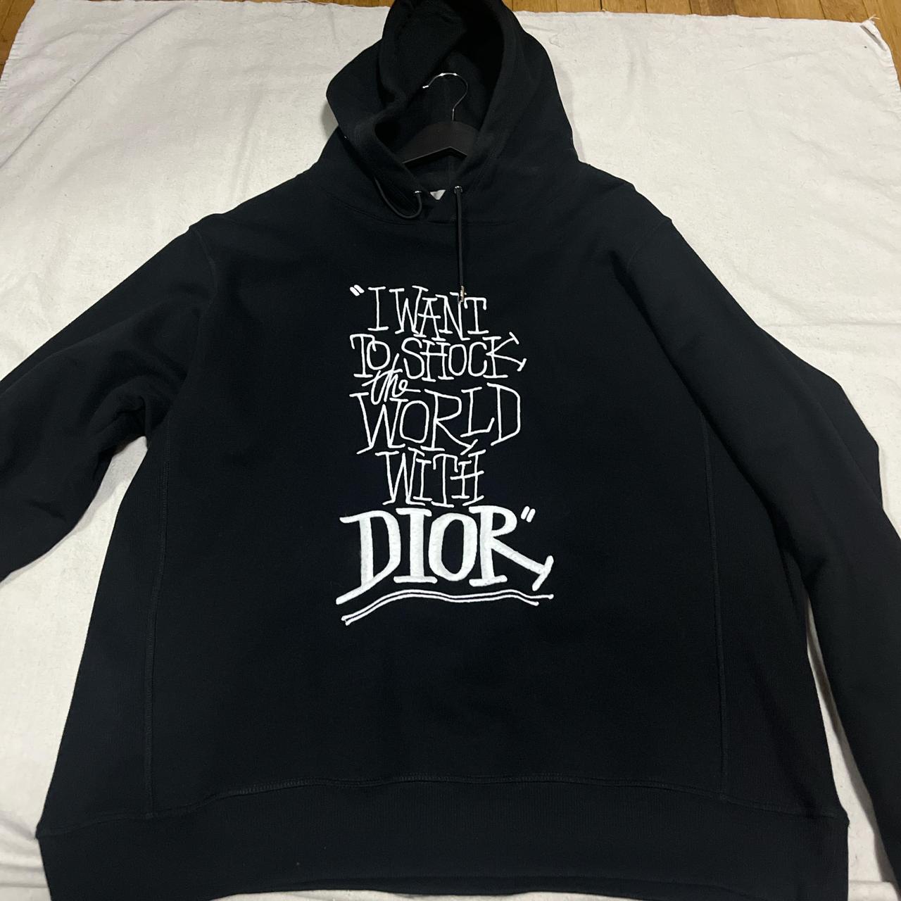 Dior men hoodie size 3xl black | Depop
