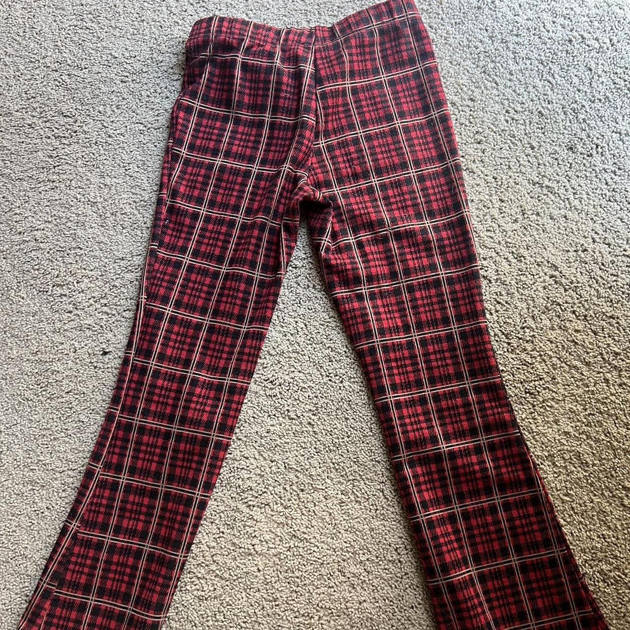 Flare Pants Forever 21 Red Plaid Pants Red Plaid Flare Pants Depop