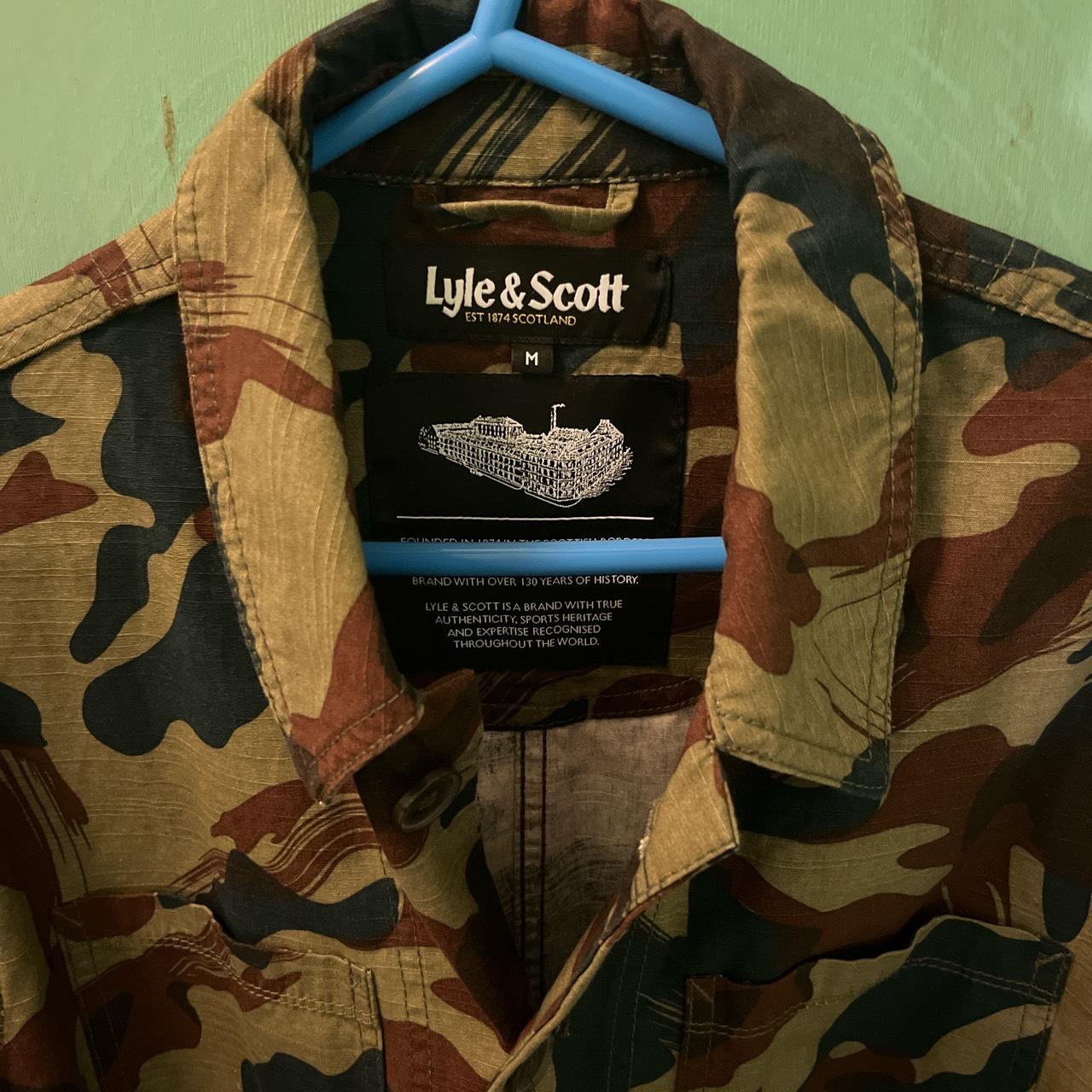Lyle & Scott camouflage long sleeve vintage over... - Depop