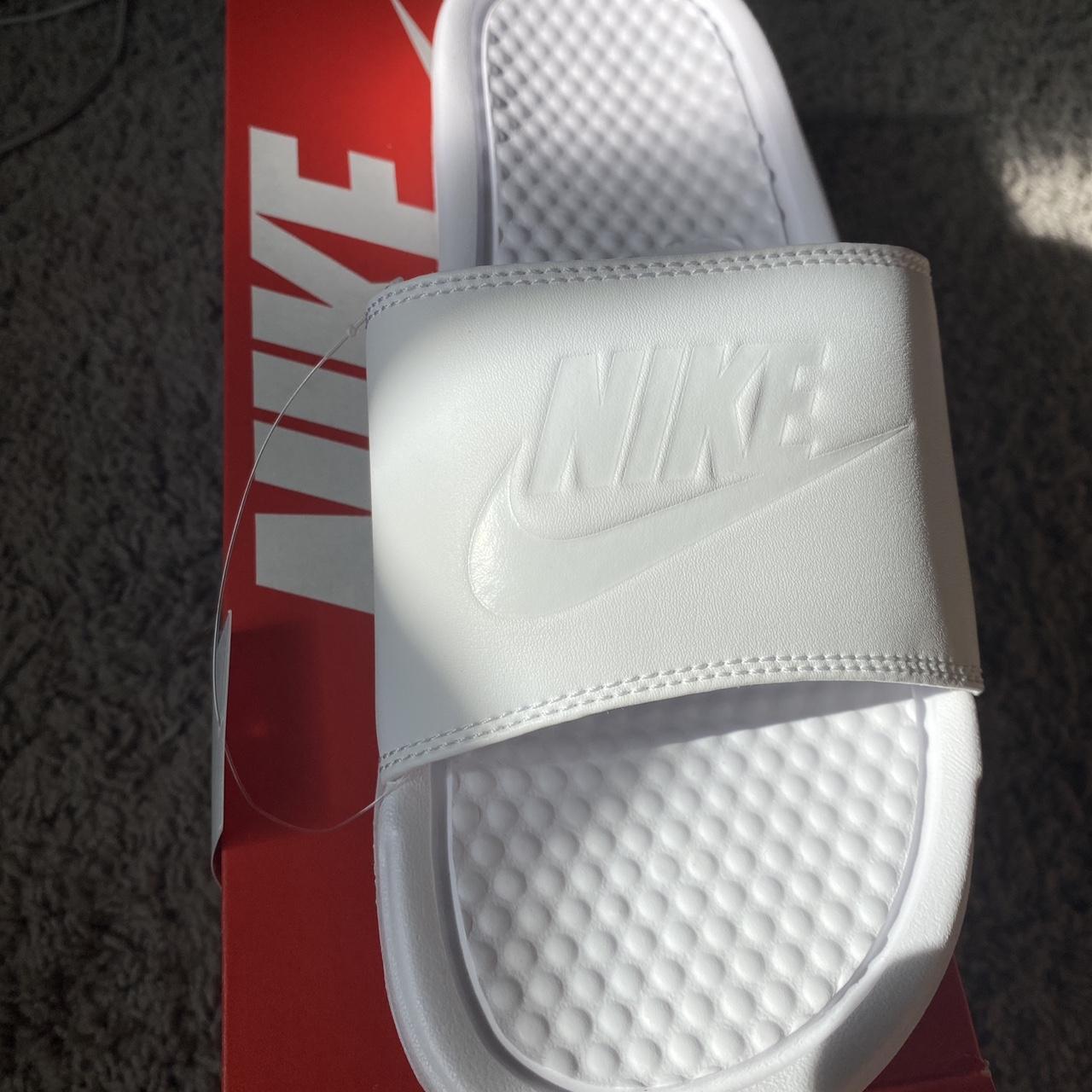 Nike Women's White Slides Depop