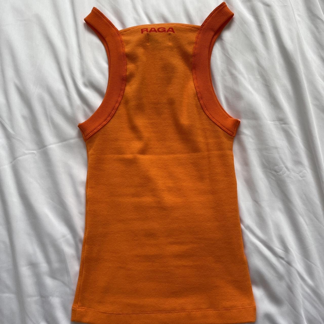 RAGA MALAK O.O STAR ORANGE RIBBED UNISEX TANK SIZE... - Depop