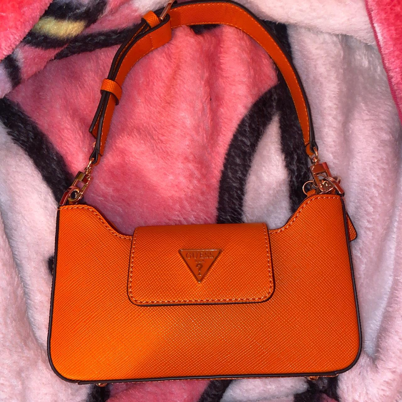 Guess Women's Orange and Green Bag Depop