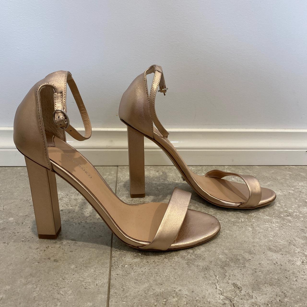 Tony Bianco Rose gold block heels Size 10 New... - Depop