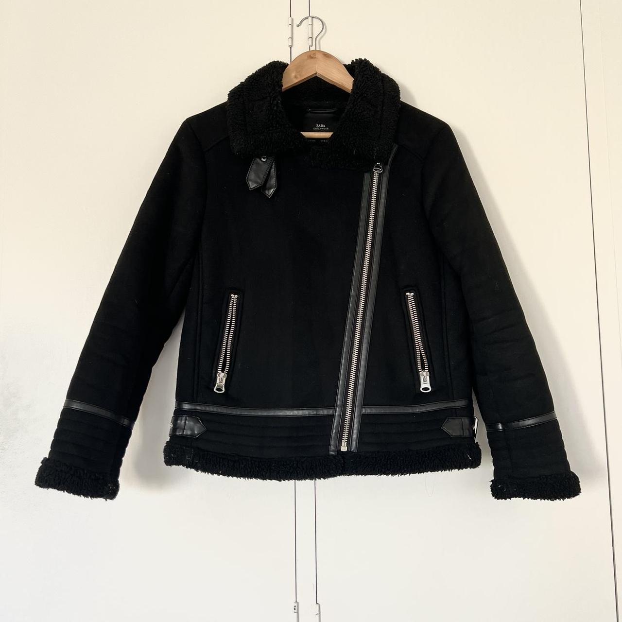 Black aviator jacket womens zara best sale