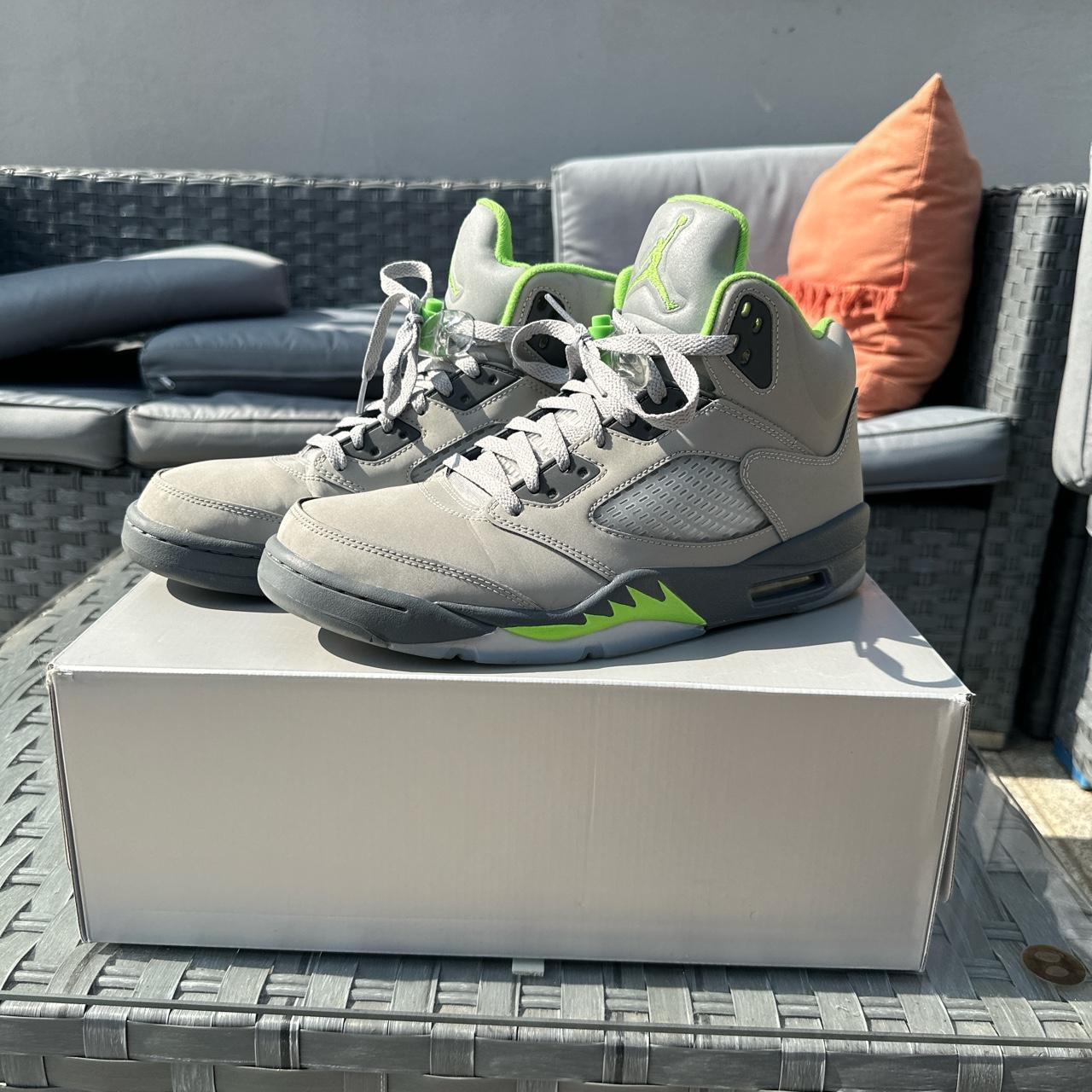 jordan 5 green bean on feet