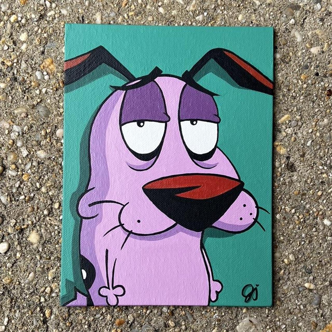 Courage The Cowardly Dog Shadowbox - Custom Made Art Print - Gamer Gift - 8” x 10” framed art 2024 - Courage Fan