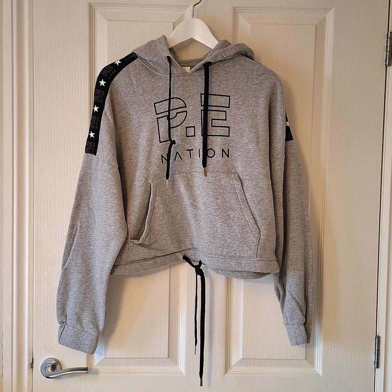 Cropped hoodie Grey sportswear style Depop