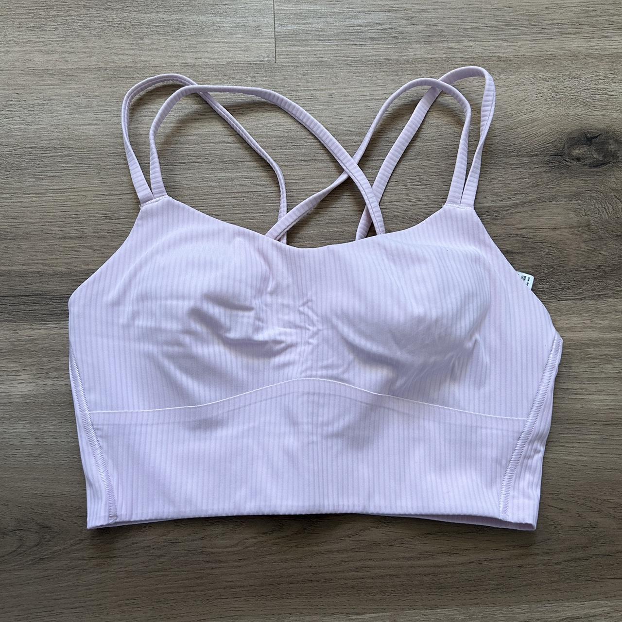 baby pink lululemon cloud bra - size 4 #lululemon... - Depop