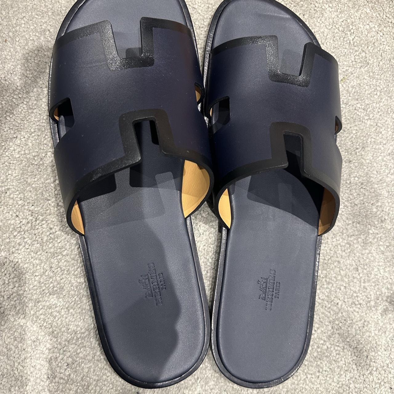 Hermes men’s sandals blue Brand new just worn to see... - Depop