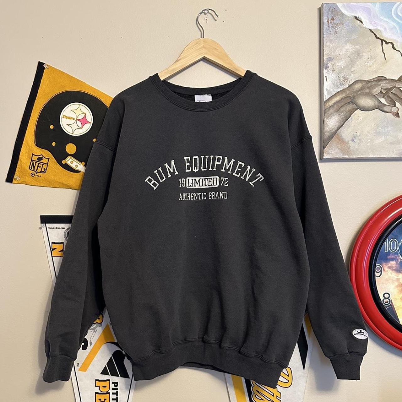 Vintage 90s BUM Equipment Logo Graphic Crewneck... - Depop