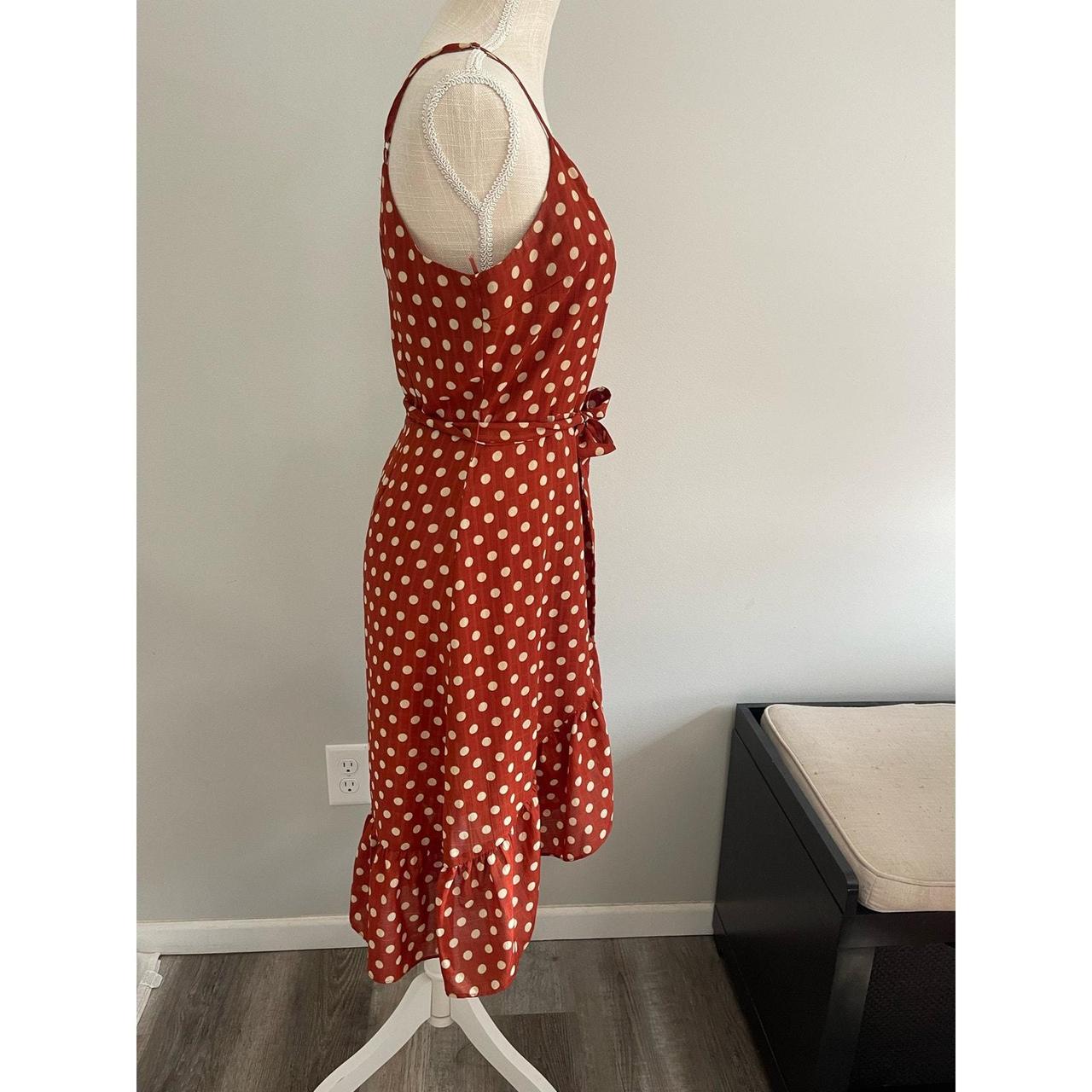 J.O.A. polka dot wrap dress with tie front. Size M. Depop