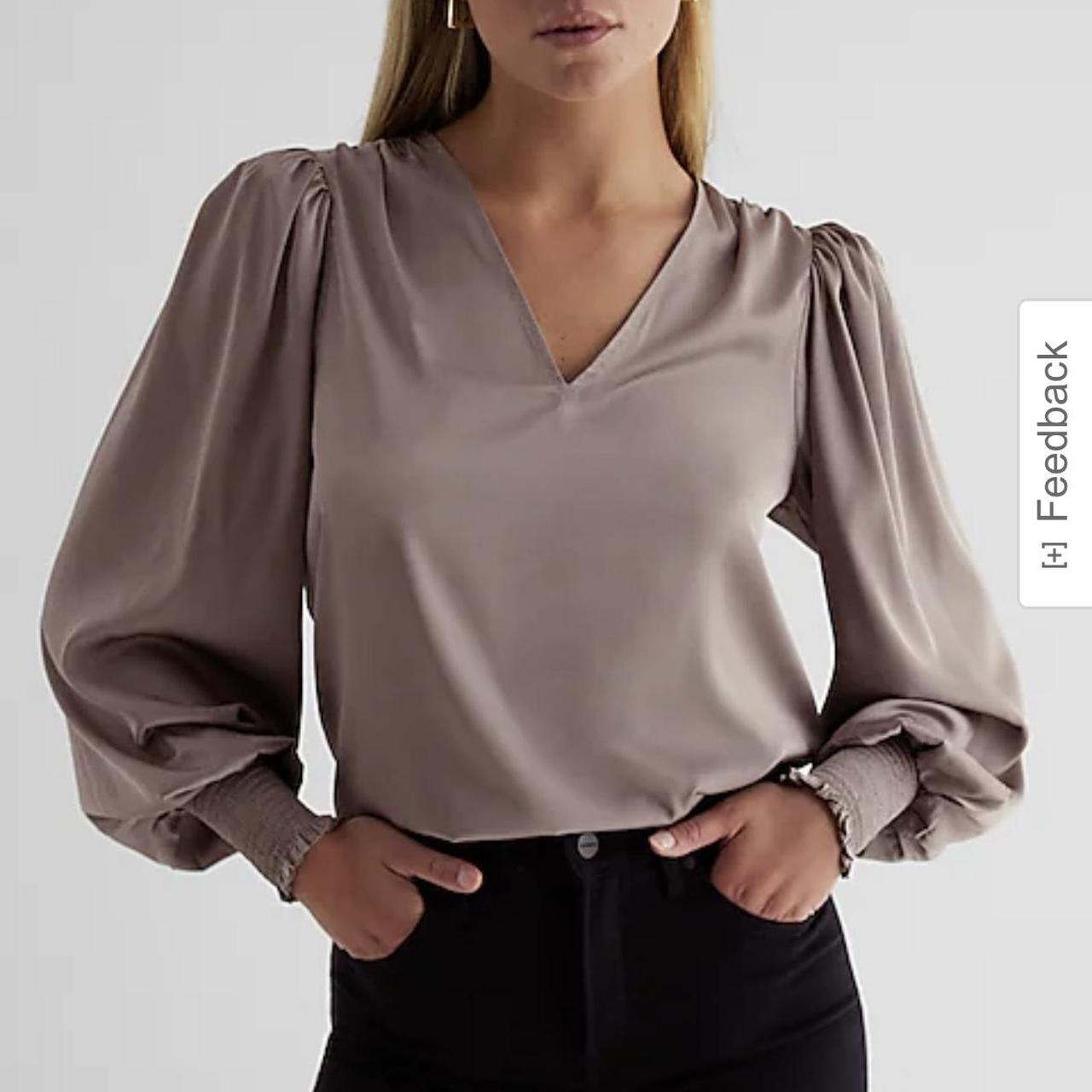 express satin v neck blouse