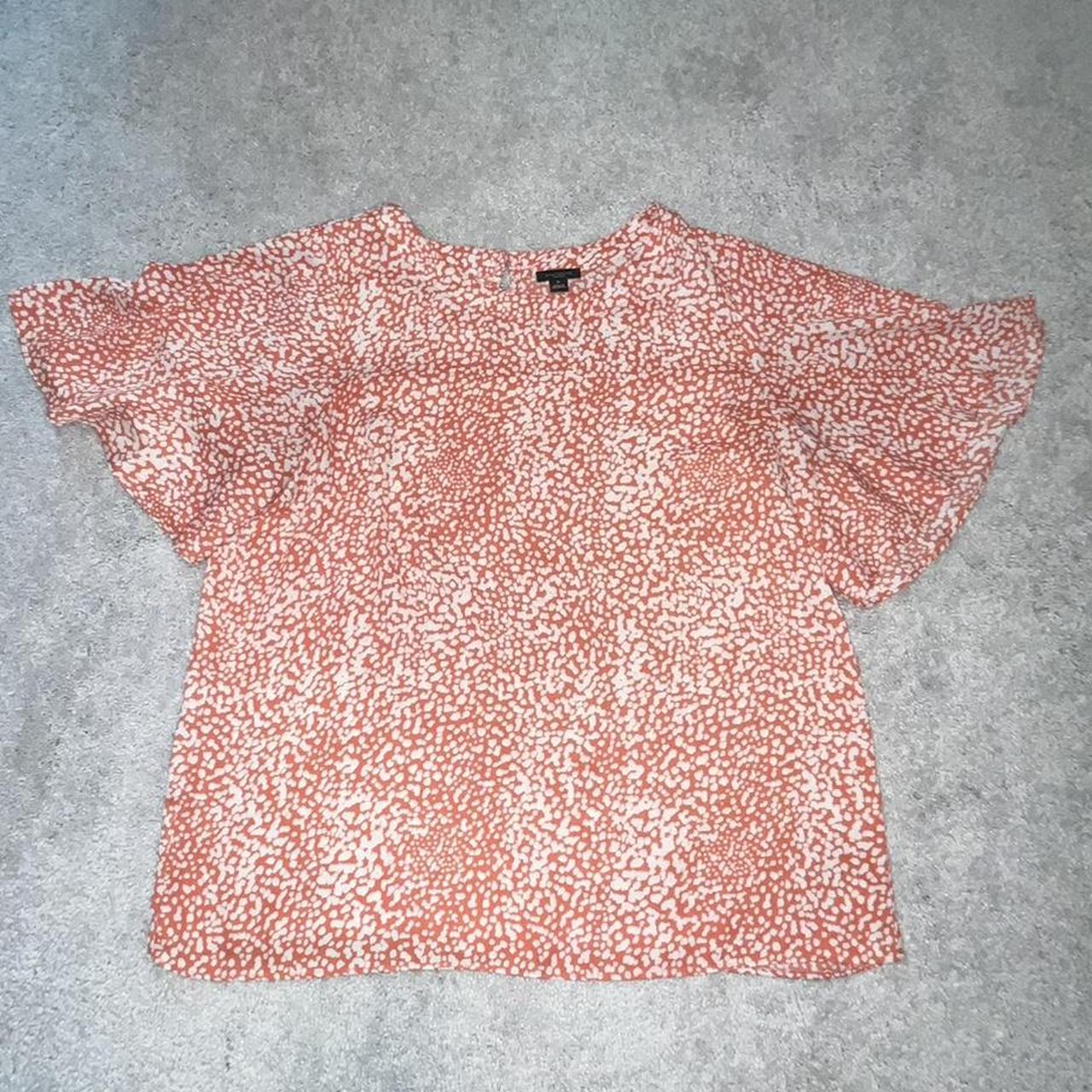 Womens orange and white blouse. Ann Taylor. Size M.... - Depop