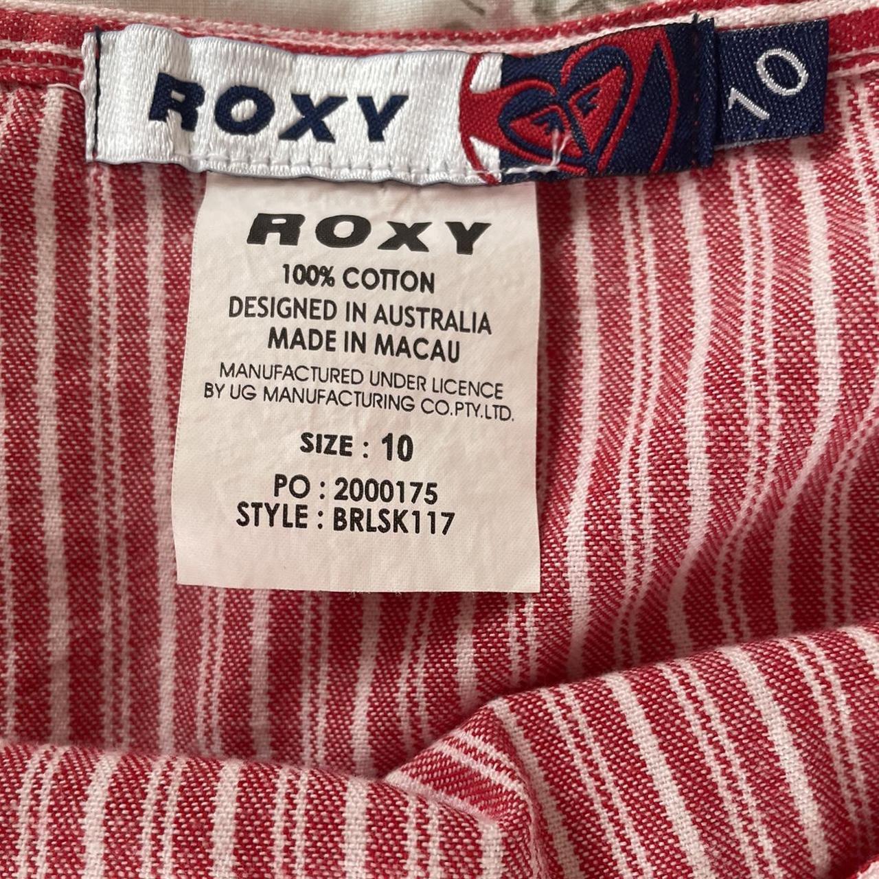 Roxy! Red and white pinstripe mini skirt 100% cotton - Depop