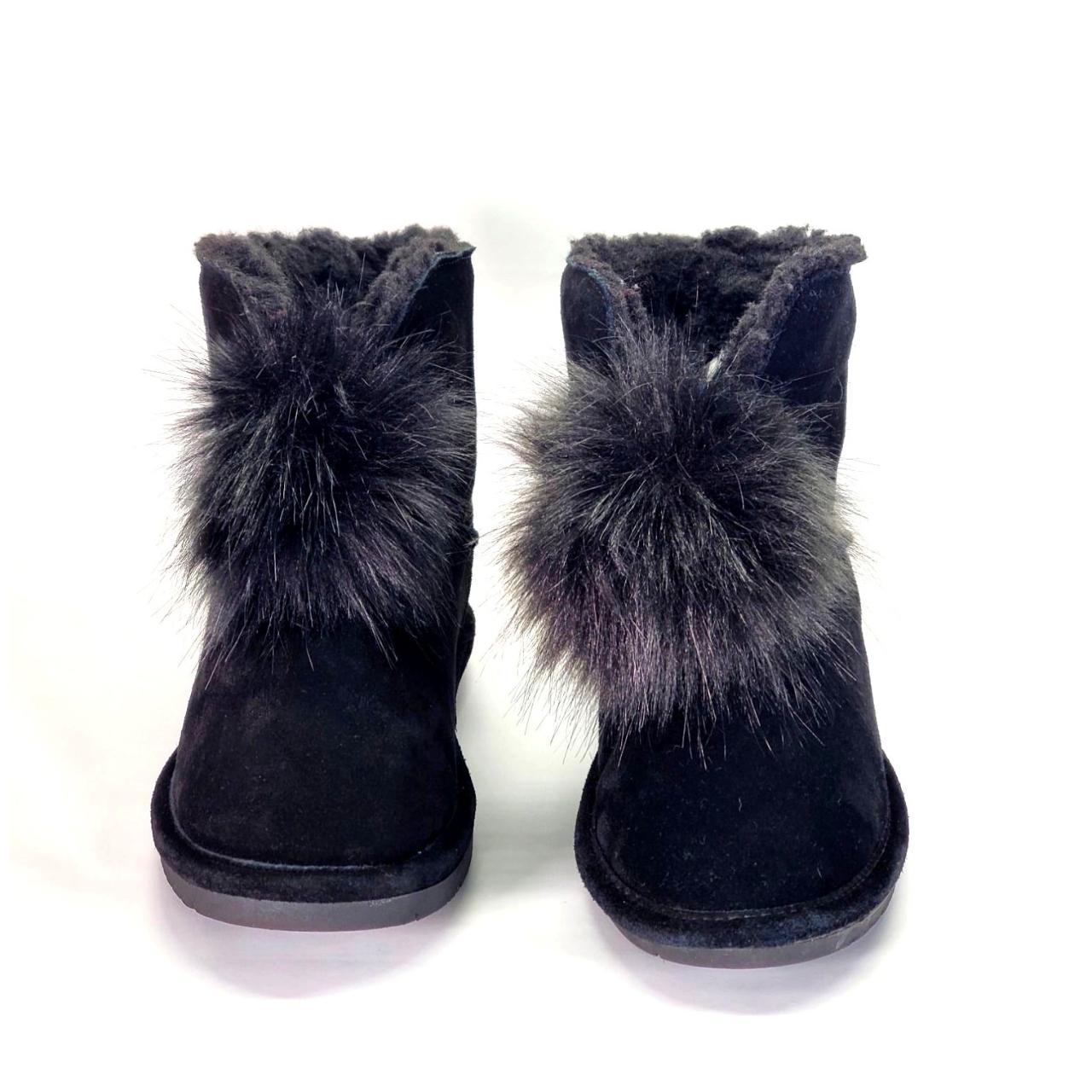 Bearpaw suede sheepskin pom pom boot sale