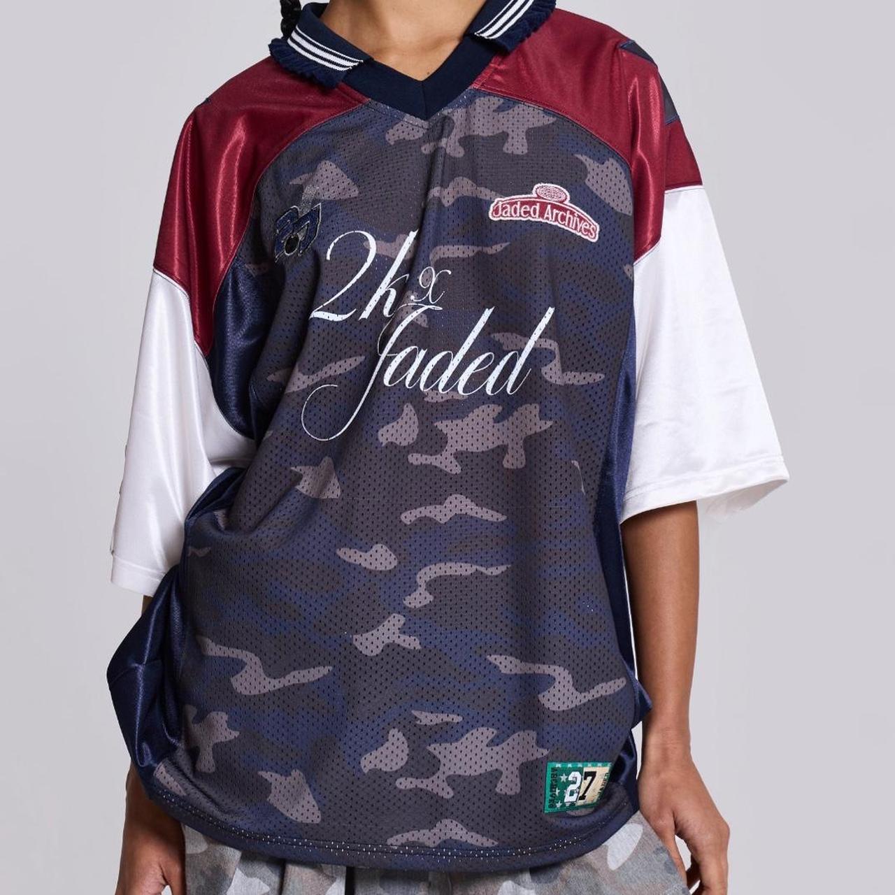 jaded london touchdown collar football shirt camo | Depop