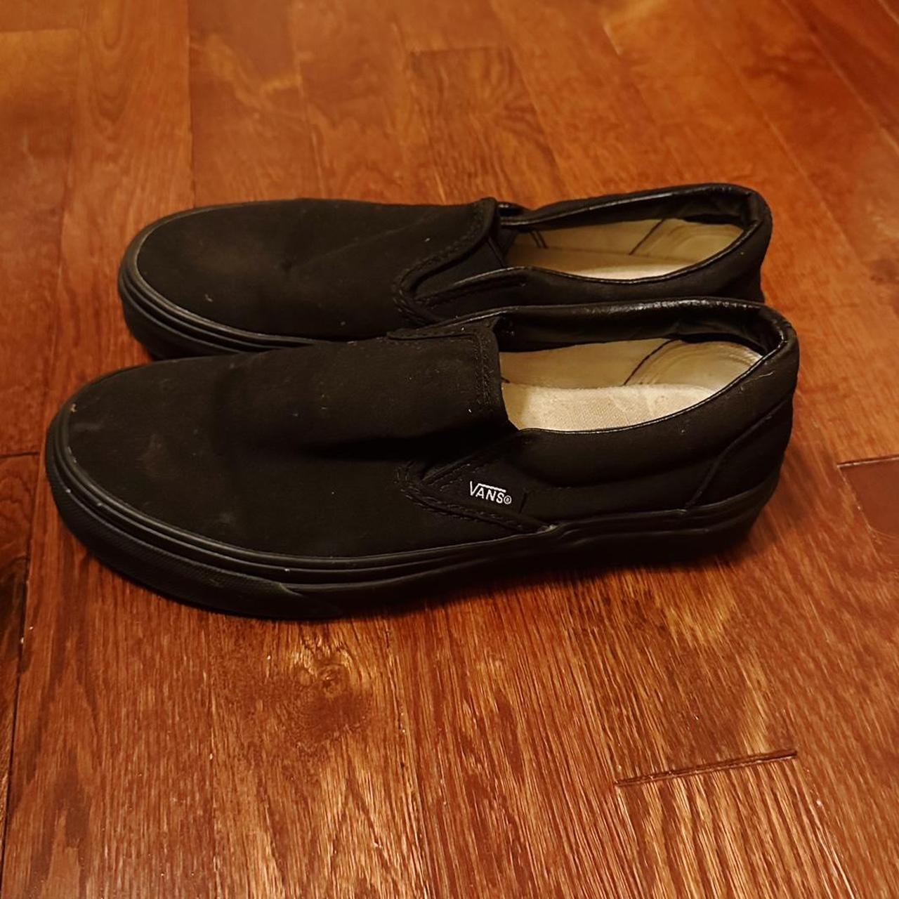 black slip on vans size 5 men, 6.5 women new... Depop