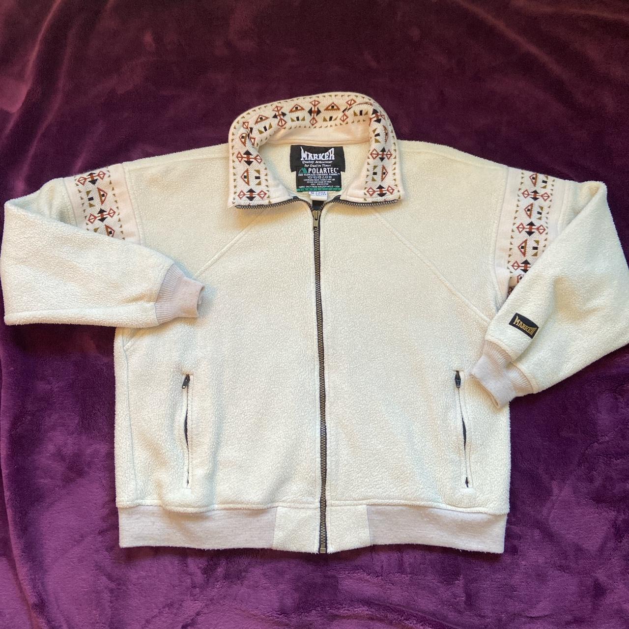 Vintage made in u.s.a cream zip up fleece! Brand is... Depop