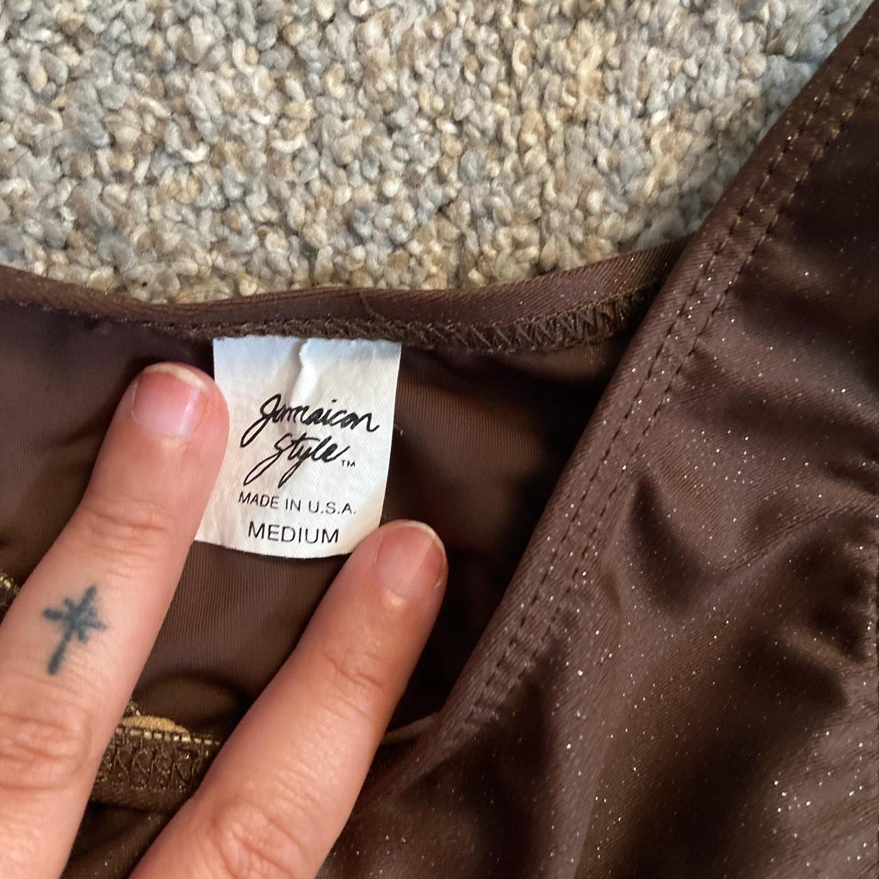 Little brown sparkly bikini made in USA feels brand... Depop