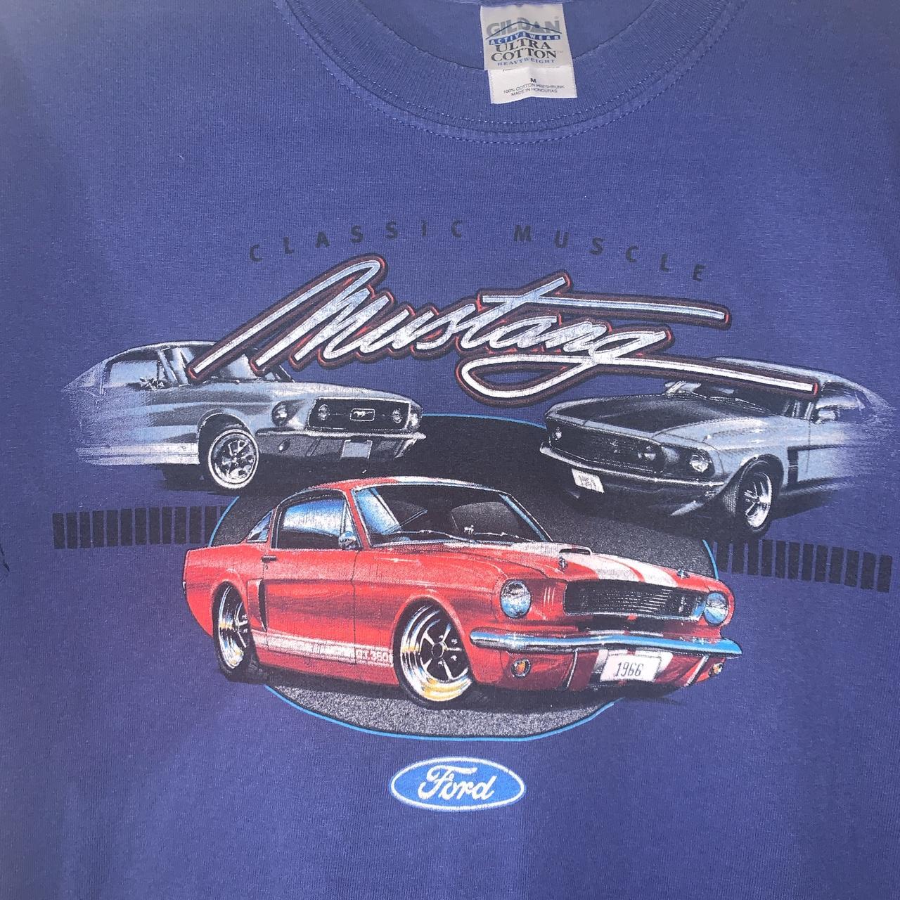 Vintage Ford Mustang Classic Muscle t shirt, blue,... - Depop