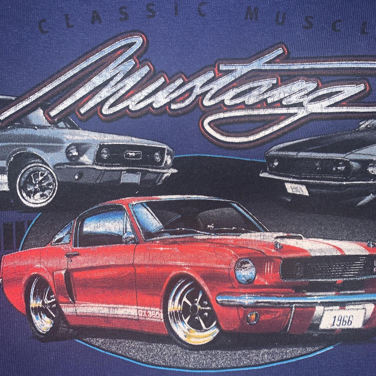 Vintage Ford Mustang Classic Muscle T Shirt, Blue, - Depop