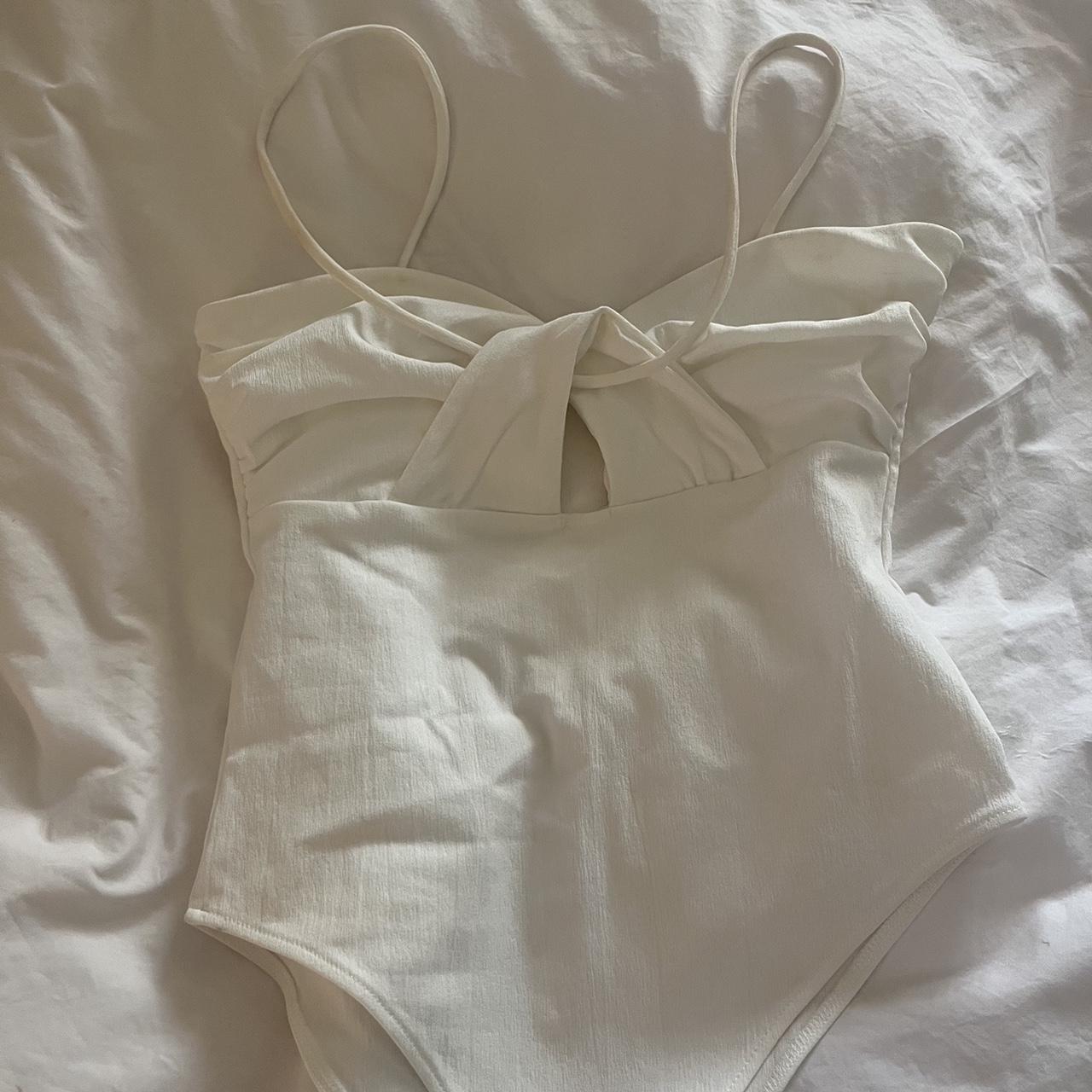 Zara Women's White Bodysuit Depop